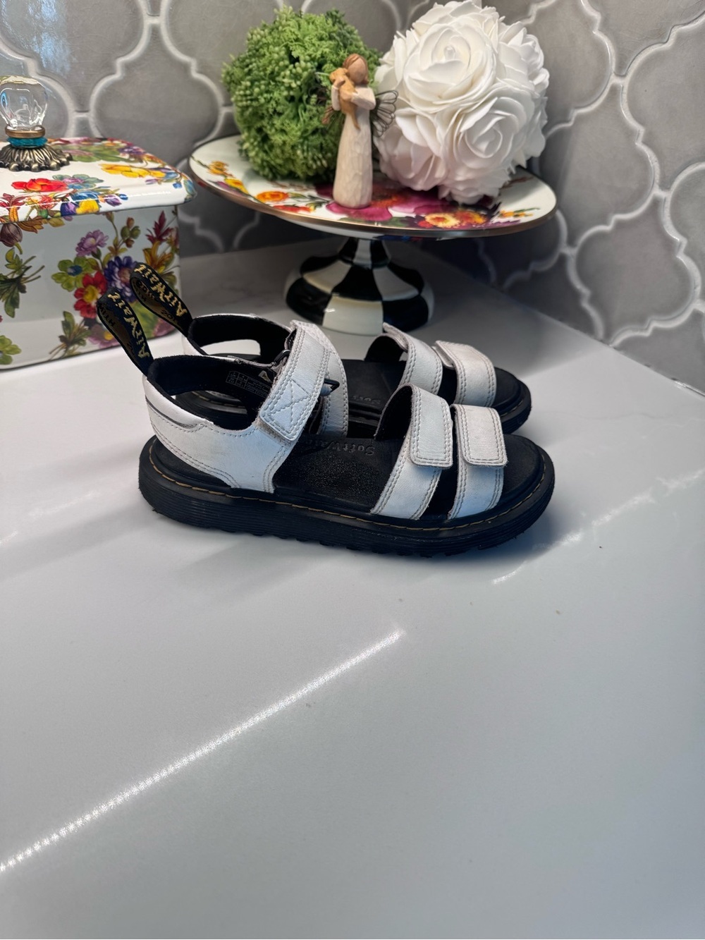 Dr. Martens Klaire White Leather Sandals Size US 5
